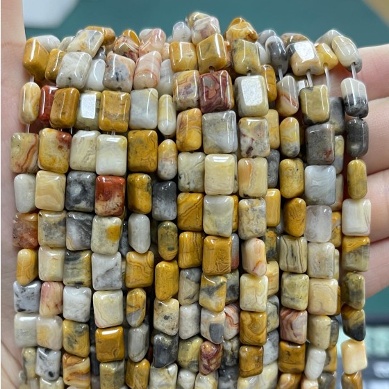 No_1267_Natural Crazy Agate Rectangle_6*8mm_(Sold Per Strand)