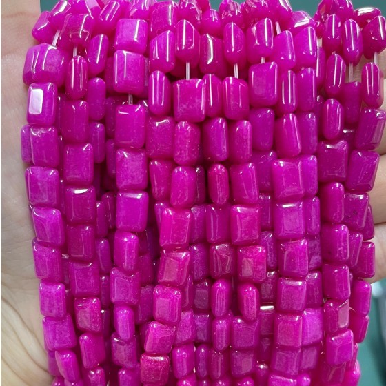 No_1268_Enhanced Red Chalcedony Rectangle_6*8mm_(Sold Per Strand)