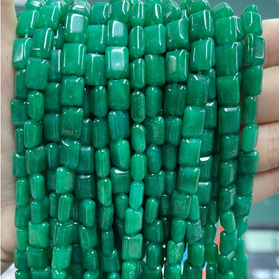 No_1272_Enhanced Green Chalcedony Rectangle_6*8mm_(Sold Per Strand)