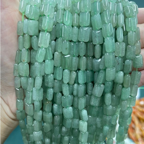 No_1275_Natural Green Aventurine Rectangle_6*8mm_(Sold Per Strand)
