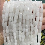 No_1279_Natural White Jade Rectangle_6*8mm_(Sold Per Strand)