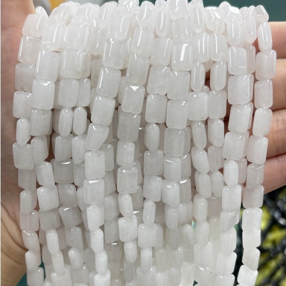 No_1279_Natural White Jade Rectangle_6*8mm_(Sold Per Strand)