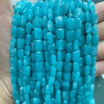 No_1280_Enhanced Lake Blue Chalcedony Rectangle_6*8mm_(Sold Per Strand)