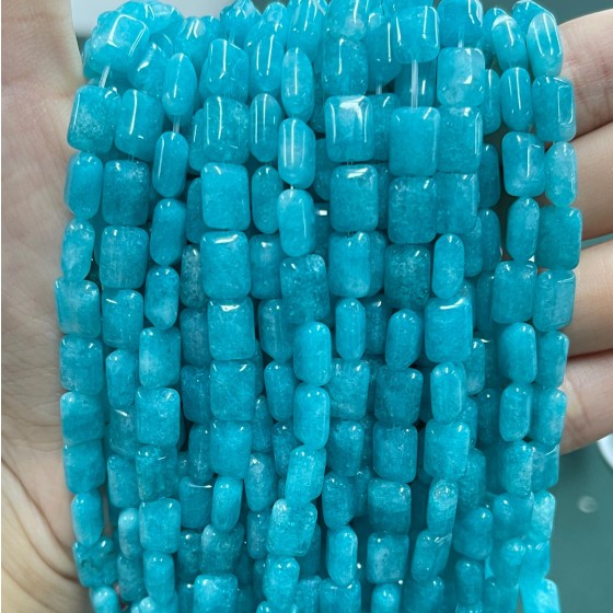 No_1280_Enhanced Lake Blue Chalcedony Rectangle_6*8mm_(Sold Per Strand)