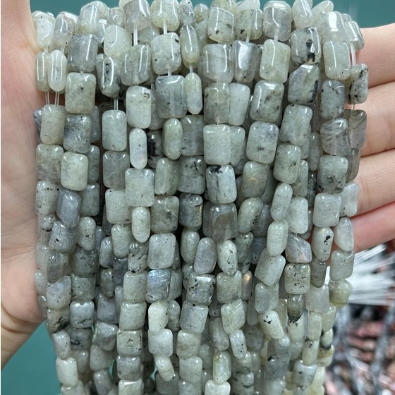 No_1289_Natural White Labradorite Rectangle_6*8mm_(Sold Per Strand)