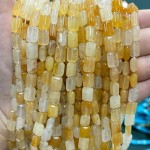 No_1291_Natural Yellow Jade Rectangle_6*8mm_(Sold Per Strand)