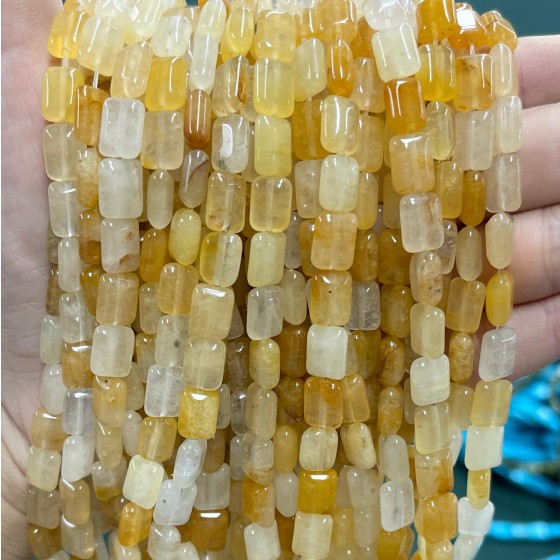No_1291_Natural Yellow Jade Rectangle_6*8mm_(Sold Per Strand)