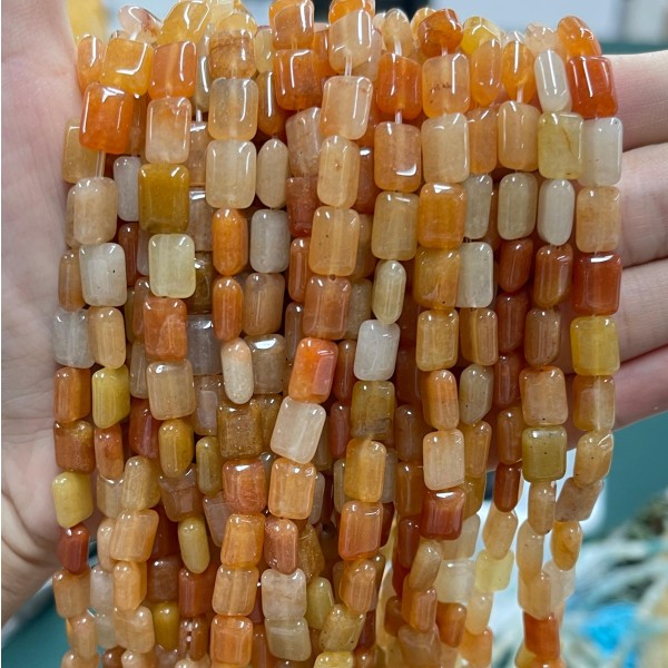 No_1295_Natural Red Aventurine Rectangle_6*8mm_(Sold Per Strand)