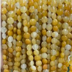 No_1356_Natural Yellow Jade Coin Beads_6mm_(Sold Per Strand)