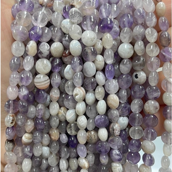 No_1360_Natural Amethyst Coin Beads_6mm_(Sold Per Strand)