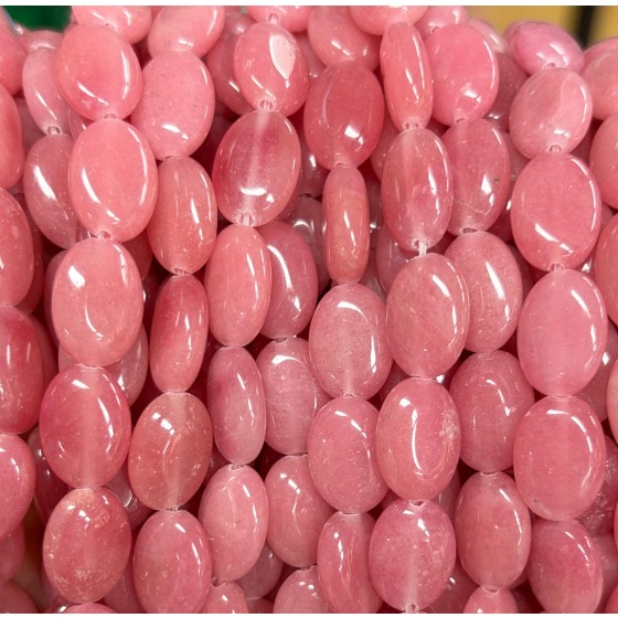 No_1369_Enhanced Pink Chalcedony Egg Shaped Bead_10*14mm_(Sold Per Strand)