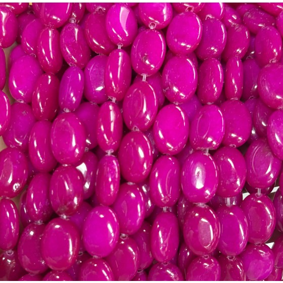 No_1390_Enhanced Rose Red Chalcedony Egg Shaped Bead_10*14mm_(Sold Per Strand)
