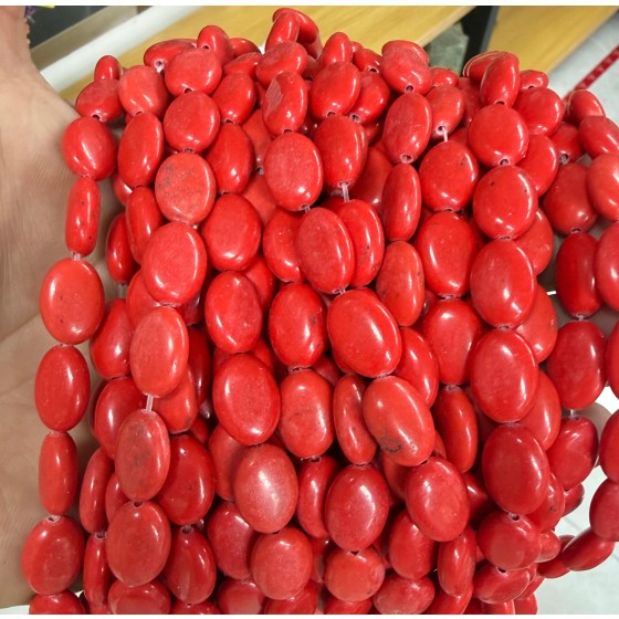 No_1396_Synthetic Red Jasper Oval Bead_10*14mm_(Sold Per Strand)