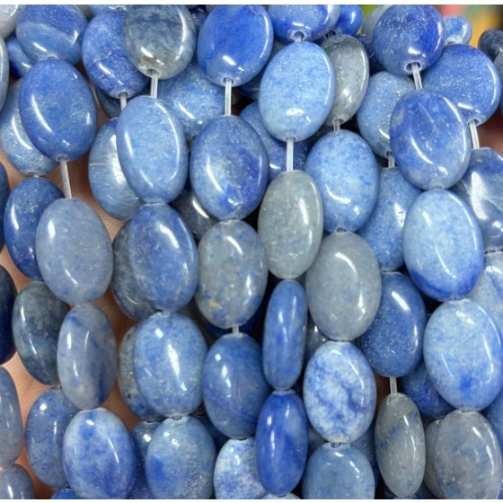 No_1408_Natural Blue Aventurine Egg Shaped Beads_10*14mm_(Sold Per Strand)