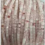 No_1409_Natural Rose Quartzcylinder Beads_4*4mm_(Sold Per Strand)