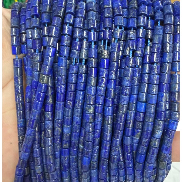 No_1412_Enhanced Lapis Lazuli Cylinder_4*4mm_(Sold Per Strand)