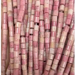 No_1413_Natural Red Rhodonite Cylinder_4*4mm_(Sold Per Strand)