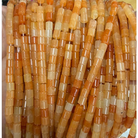 No_1422_Natural Red Aventurine Column_4*4mm_(Sold Per Strand)