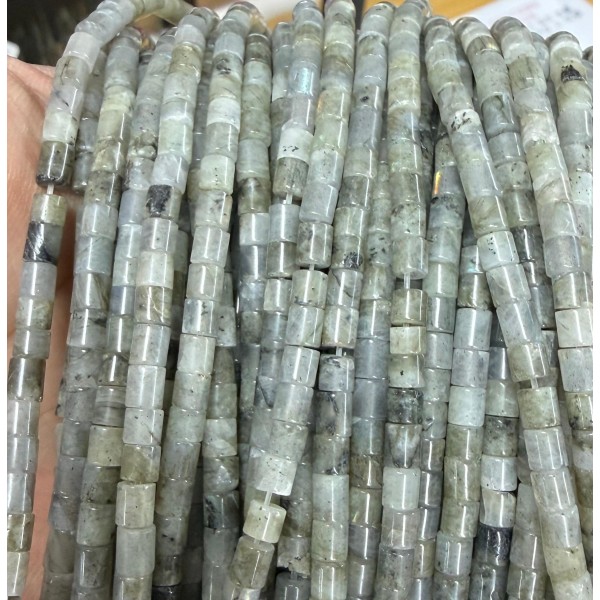No_1423_Natural White Labradorite Column_4*4mm_(Sold Per Strand)