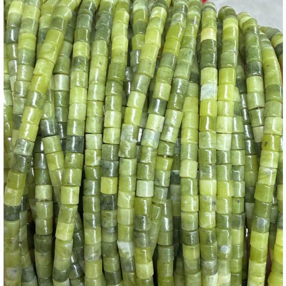 No_1429_Natural Southern Jade Column_4*4mm_(Sold Per Strand)