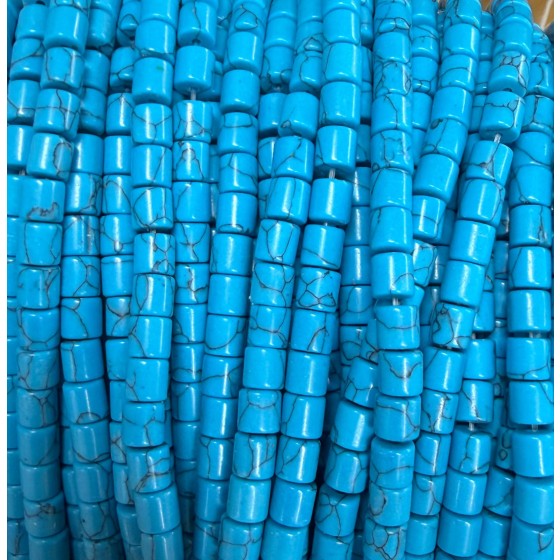 No_1433_Synthetic Blue Turquoise Cylinder_4*4mm_(Sold Per Strand)