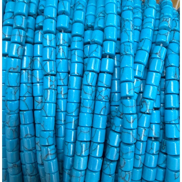 No_1433_Synthetic Blue Turquoise Cylinder_4*4mm_(Sold Per Strand)