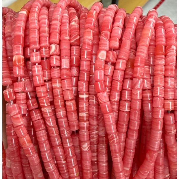 No_1439_Synthetic Rhodochrosite Cylinder_4*4mm_(Sold Per Strand)