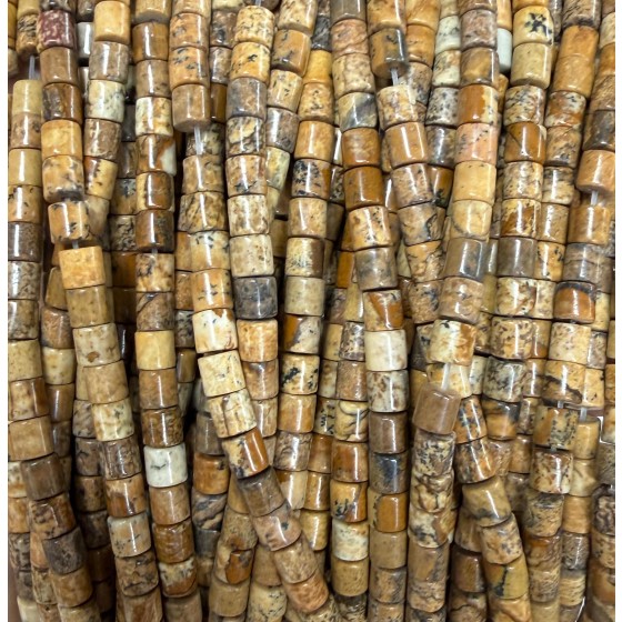 No_1447_Natural Picture Jasper Cylinder_4*4mm_(Sold Per Strand)