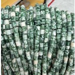 No_1452_Natural Green Dot Stone Cylinder_4*4mm_(Sold Per Strand)