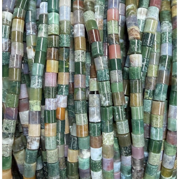 No_1457_Natural Indian Agate Cylinder_4*4mm_(Sold Per Strand)