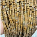 No_1461_Natural Yellow Picture Jasper Cylinder_4*4mm_(Sold Per Strand)
