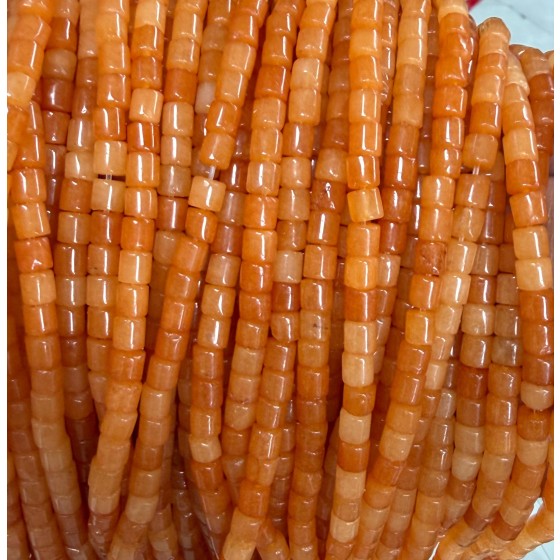 No_1469_Enhanced Orange Chalcedony Cylinder_4*4mm_(Sold Per Strand)