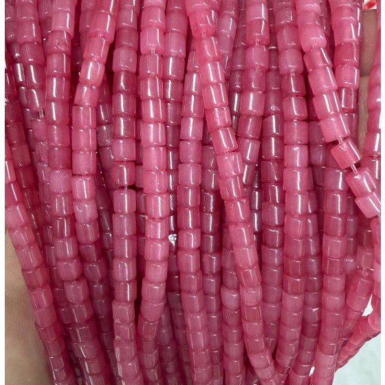 No_1470_Enhanced Purple Red Chalcedony Cylinder_4*4mm_(Sold Per Strand)