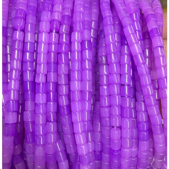 No_1474_Enhanced Lavender Chalcedony Cylinder_4*4mm_(Sold Per Strand)