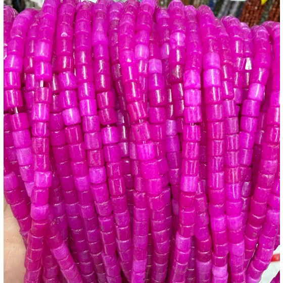 No_1477_Enhanced Rose Red Chalcedony Cylinder_4*4mm_(Sold Per Strand)