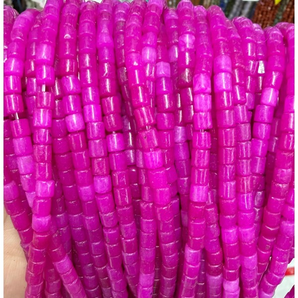 No_1477_Enhanced Rose Red Chalcedony Cylinder_4*4mm_(Sold Per Strand)