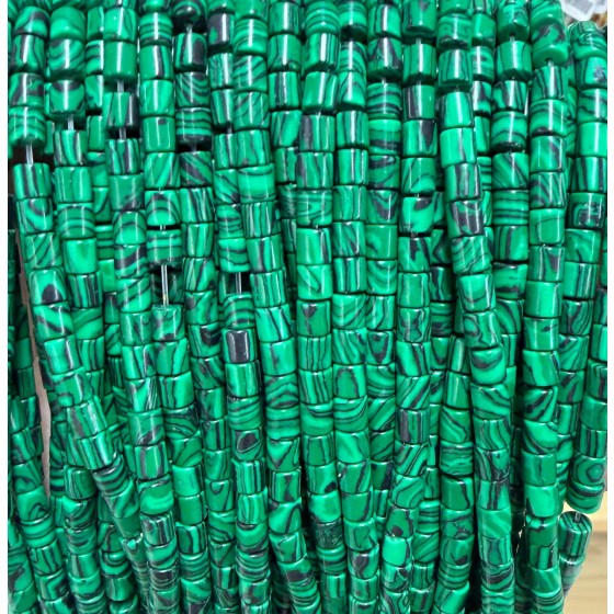 No_1487_Synthetic Malachite Cylinder_4*4mm_(Sold Per Strand)
