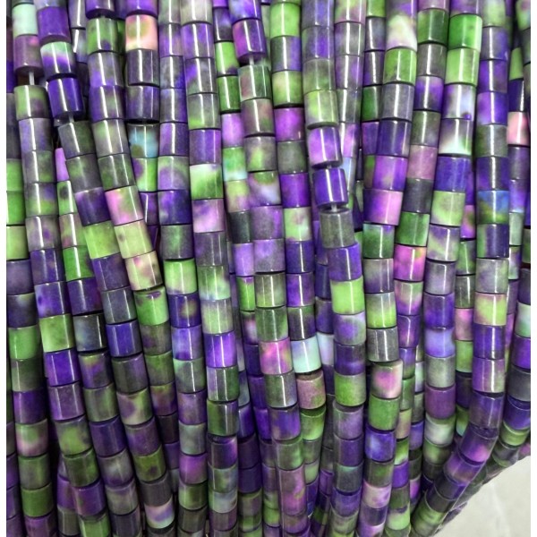 No_1491_Synthetic Colorful Stone Cylinder_4*4mm_(Sold Per Strand)