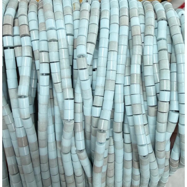 No_1492_Synthetic Blue Gray Stone Cylinder_4*4mm_(Sold Per Strand)
