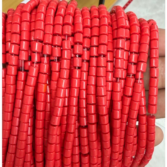 No_1493_Synthetic Red Jasper Cylinder_4*4mm_(Sold Per Strand)