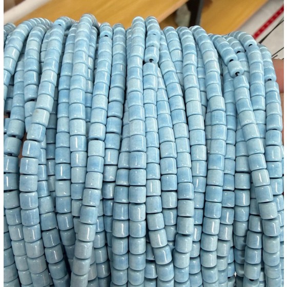 No_1501_Light Porcelain Blue Glass Cylinder_4*4mm_(Sold Per Strand)