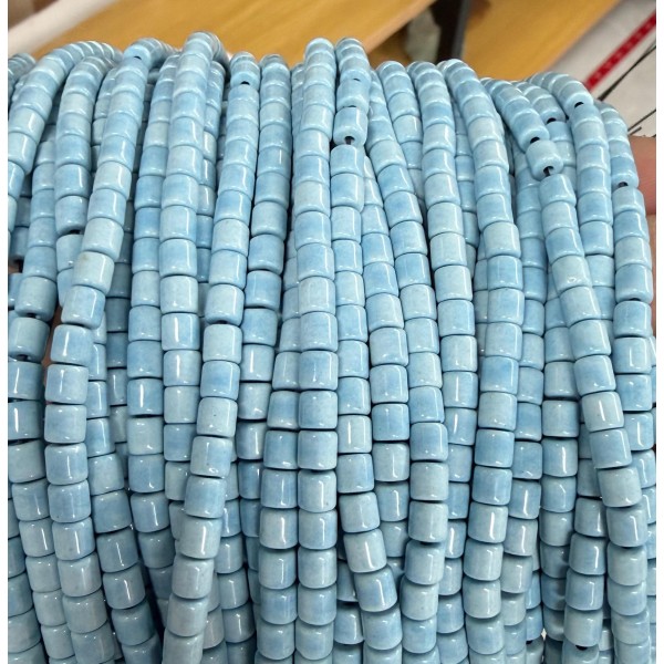 No_1501_Light Porcelain Blue Glass Cylinder_4*4mm_(Sold Per Strand)