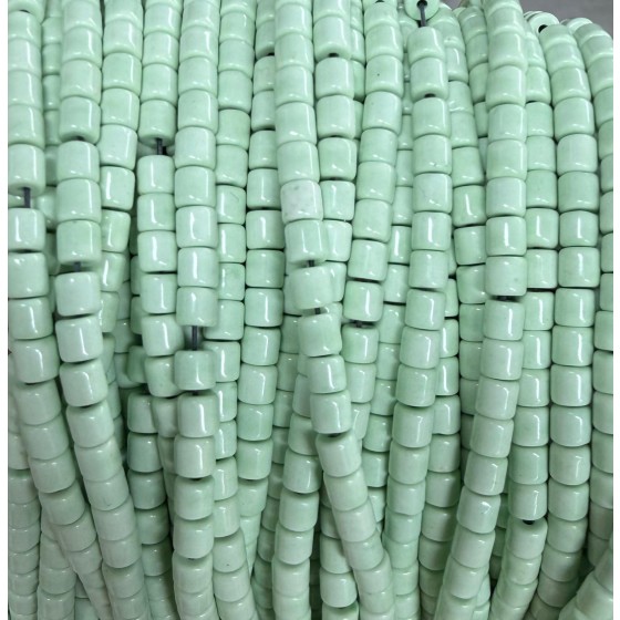 No_1503_Light Porcelain Green Glass Cylinder_4*4mm_(Sold Per Strand)