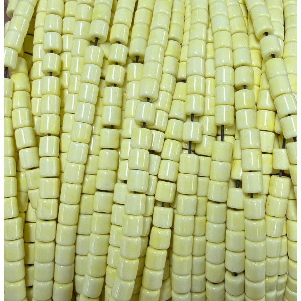 No_1506_Porcelain Yellow Glass Cylinder_4*4mm_(Sold Per Strand)