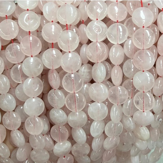 No_1507_Natural Rose Quartz Coin Beads_10mm_(Sold Per Strand)
