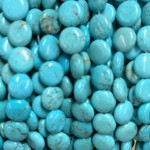 No_1508_Enhanced Blue Turquoise Coin Beads_10mm_(Sold Per Strand)