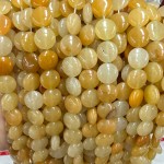 No_1513_Yellow Jade Coin Beads_10mm_(Sold Per Strand)