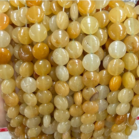 No_1513_Yellow Jade Coin Beads_10mm_(Sold Per Strand)