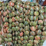 No_1514_Natural Unakite Coin Beads_10mm_(Sold Per Strand)