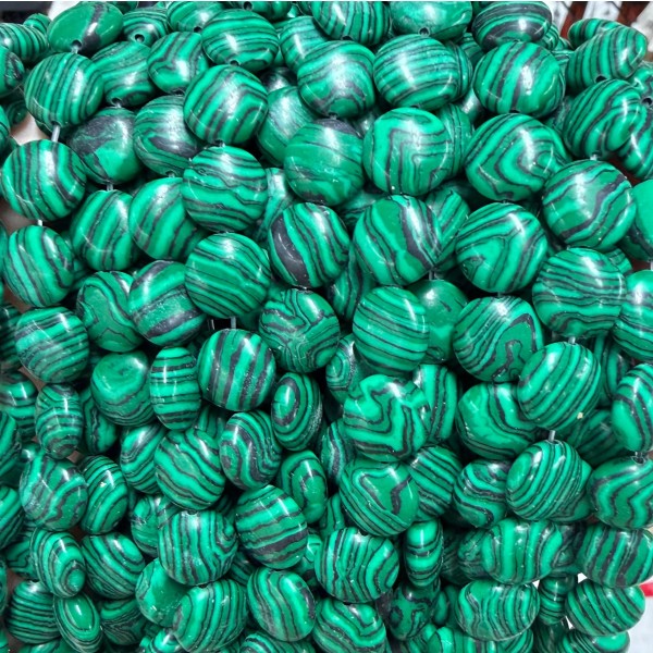 No_1519_Synthetic Malachite Coin Beads_10mm_(Sold Per Strand)
